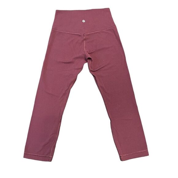 Lululemon Womens Size 6 Crop Capri Maroon Leggings Activewear - Picture 2 of 5